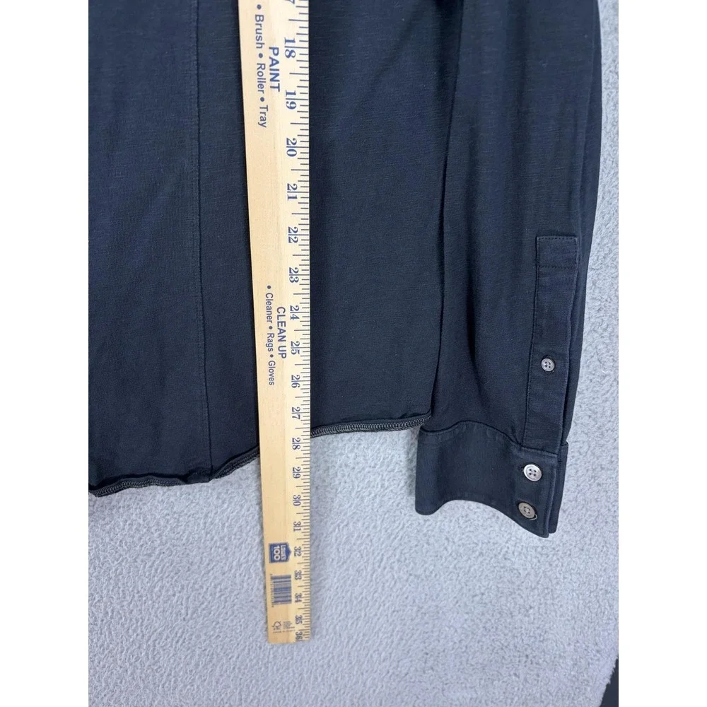 Banana Republic Shirt Mens Large Black Long Sleeve Button Front Pockets Casual